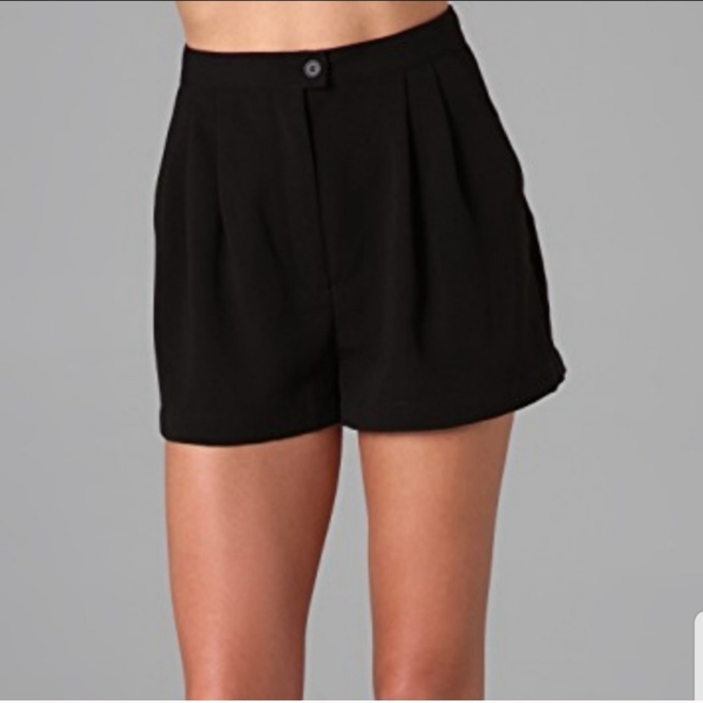 The Reformation Pleated High Rise Trouser Shorts